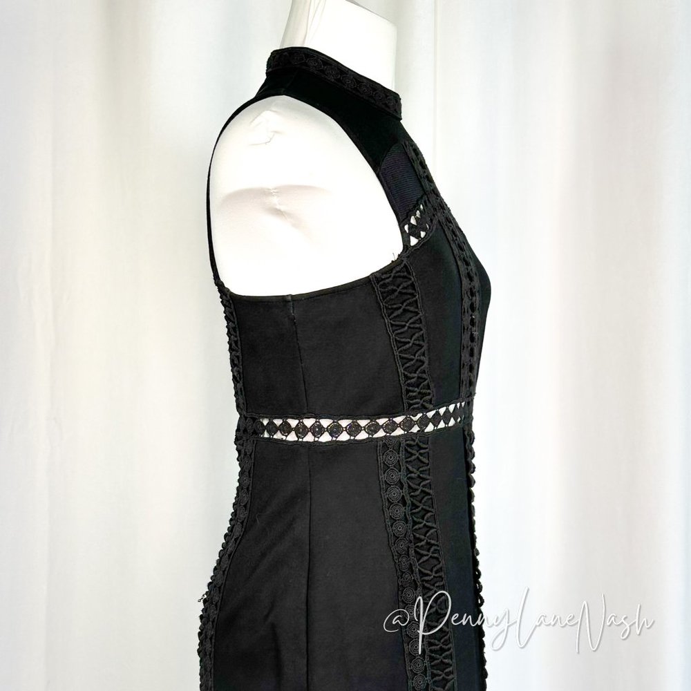 Free People Sky Scraper Crochet Bodycon Mini Dress Black - Picture 8 of 13